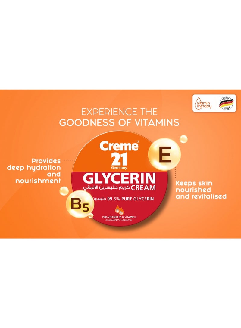 Creme21 Creme 21 Glycerin Cream - 250ml | 99.5% Pure Glycerin Skin Softener | Instant Relief for Severely Dry & Chapped Skin | Enriched with Vitamin E & Pro- B5 | Dermatologically Tested & Born in Germany - Image 4